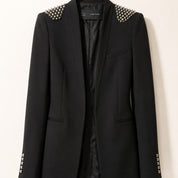 Black Spiked Studded Blazer Jacket Size Medium