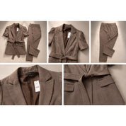 Woman’s brown 2 piece suit size 8 top and small bottom