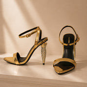 Golden Crystal Heels Size 8 In Women’s