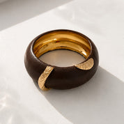 Brown & Gold Bangle Bracelet