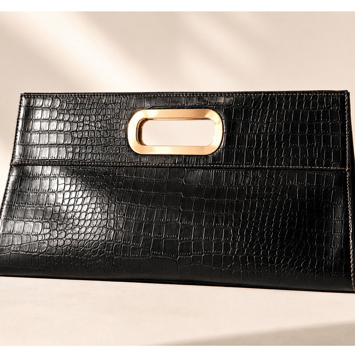 Black Full Snake Oversized Clutch