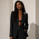 Black Spiked Studded Blazer Jacket Size Medium