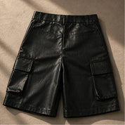 Black Leather Jorts Size Medium