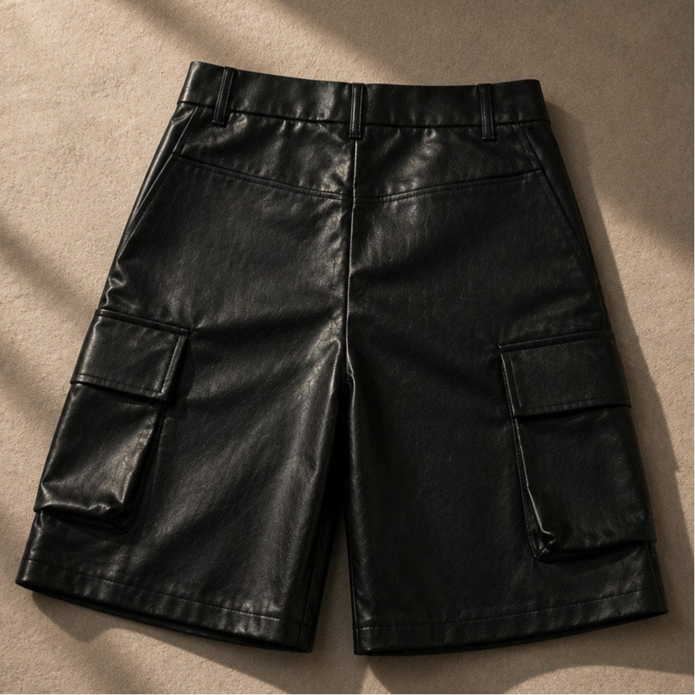 Black Leather Jorts Size Medium
