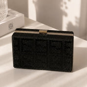 Black Rhinestone Clutch Purse