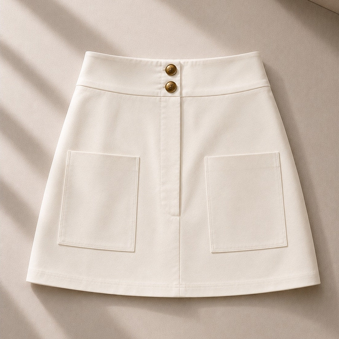 Women’s White 2 Piece Skirt Suit Top Medium Skirt Small