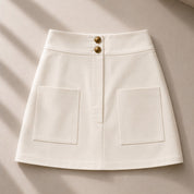 Women’s White 2 Piece Skirt Suit Top Medium Skirt Small