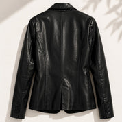 Black Leather Blazer Jacket Size Small