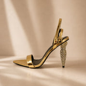 Golden Crystal Heels Size 8 In Women’s