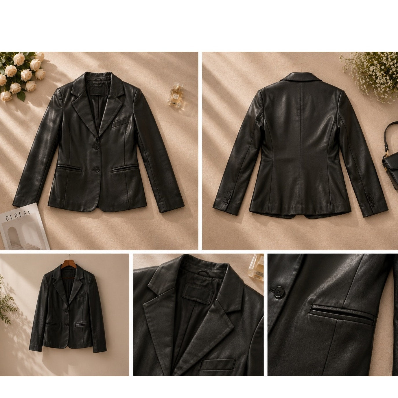 Midnight Luxe Faux Leather Jacket Size Small